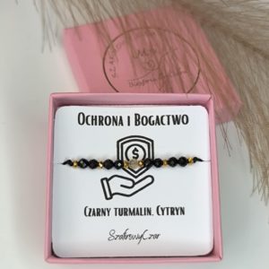 Bransoletka Ochronna czarny turmalin i cytryn
