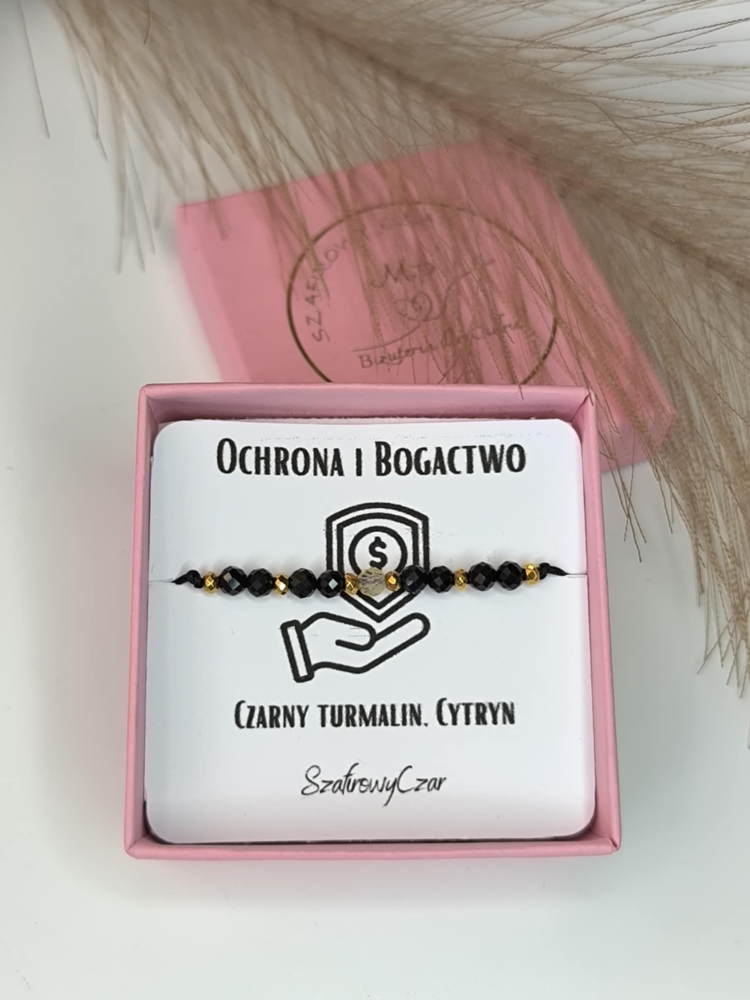 Bransoletka Ochronna czarny turmalin i cytryn
