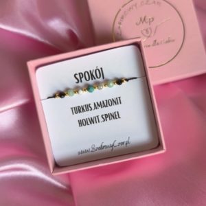 Bransoletka Spokój z kamieni naturalnych na nici jedwabnej