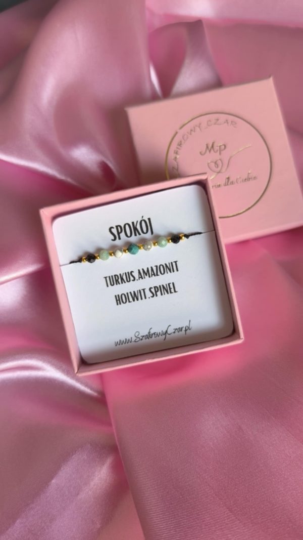 Bransoletka Spokój z kamieni naturalnych na nici jedwabnej