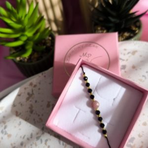 Bransoletka Rodonit i czarny turmalin