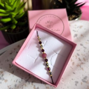 Rodonit - Granat i Jaspis dalmatyński bransoletka z kamieni naturalnych