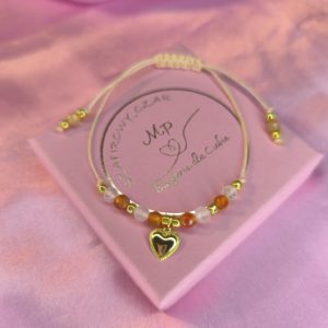 Bransoletka płodności "Kwiat kobiecości " z karneolem i kamieniem księżycowym