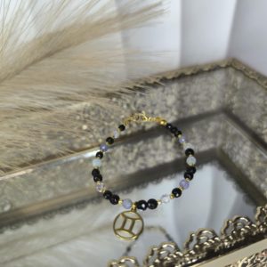 Bransoletka zodiakalna bliźnięta z kamieni naturalnych