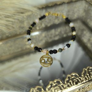 Bransoletka zodiakalna rak z kamieni naturalnych