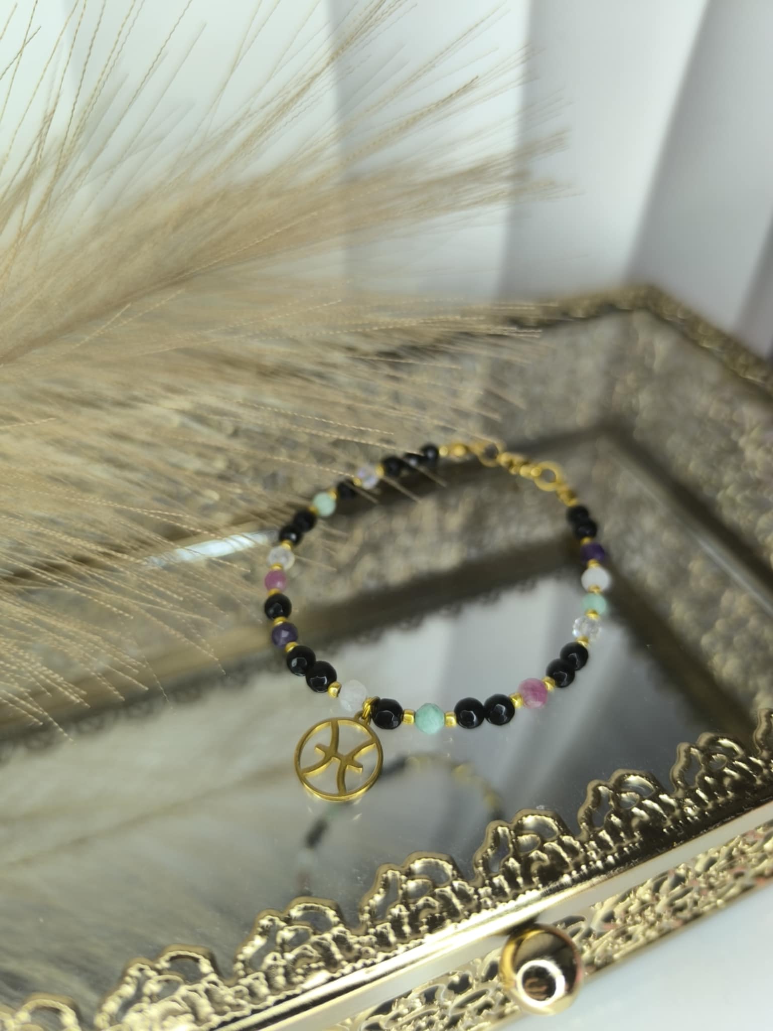 Bransoletka zodiakalna ryby z kamieni naturalnych