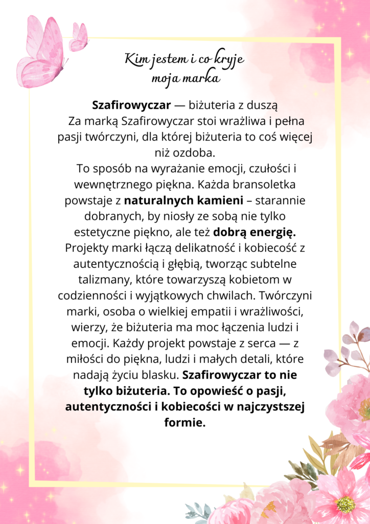 kim jestem i jaka jest moja własna marka