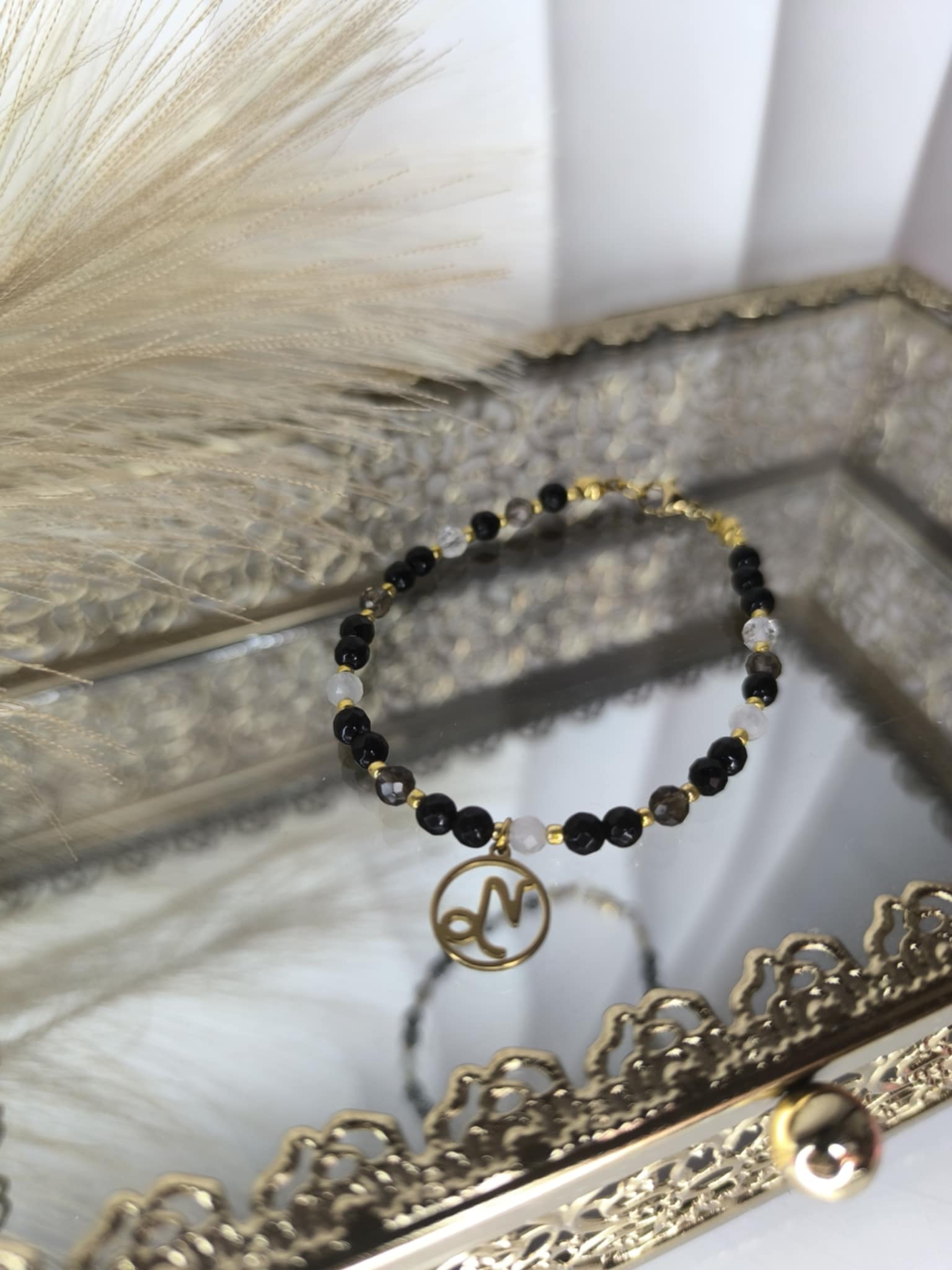 Bransoletka zodiakalny koziorożec z kamieni naturalnych