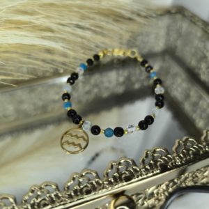 Bransoletka zodiakalna wodnik z kamieni naturalnych